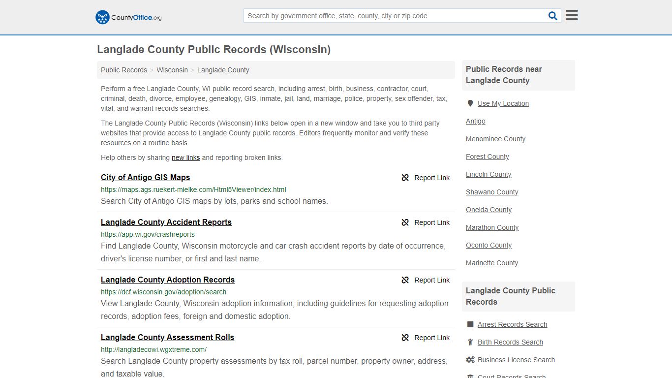 Public Records - Langlade County, WI (Business, Criminal ...