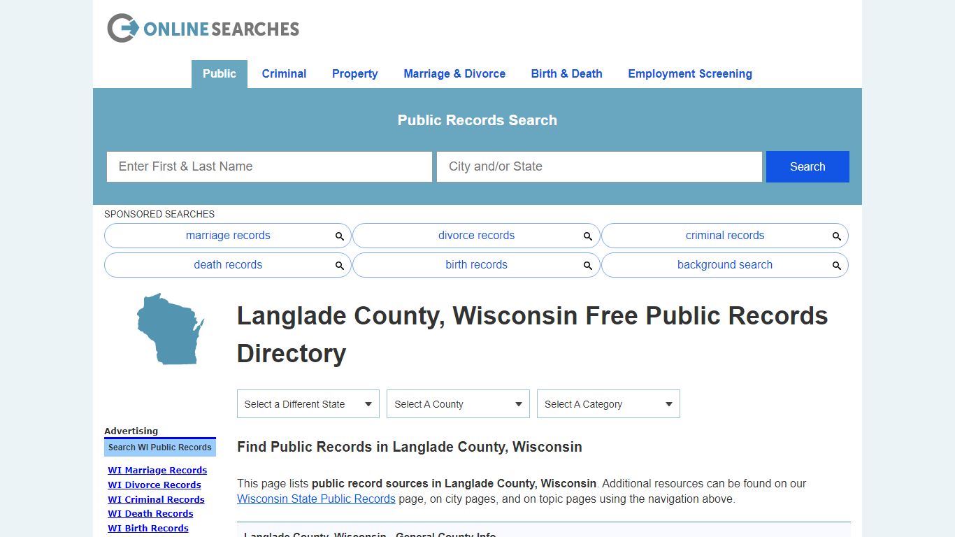 Langlade County, Wisconsin Public Records Directory