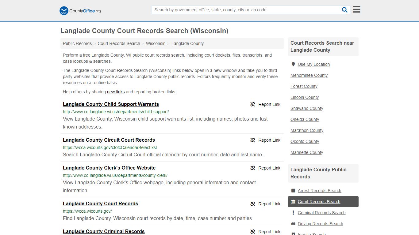 Court Records Search - Langlade County, WI (Adoptions ...